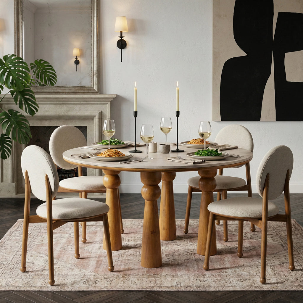 Mehrangarh Marble Dining Set