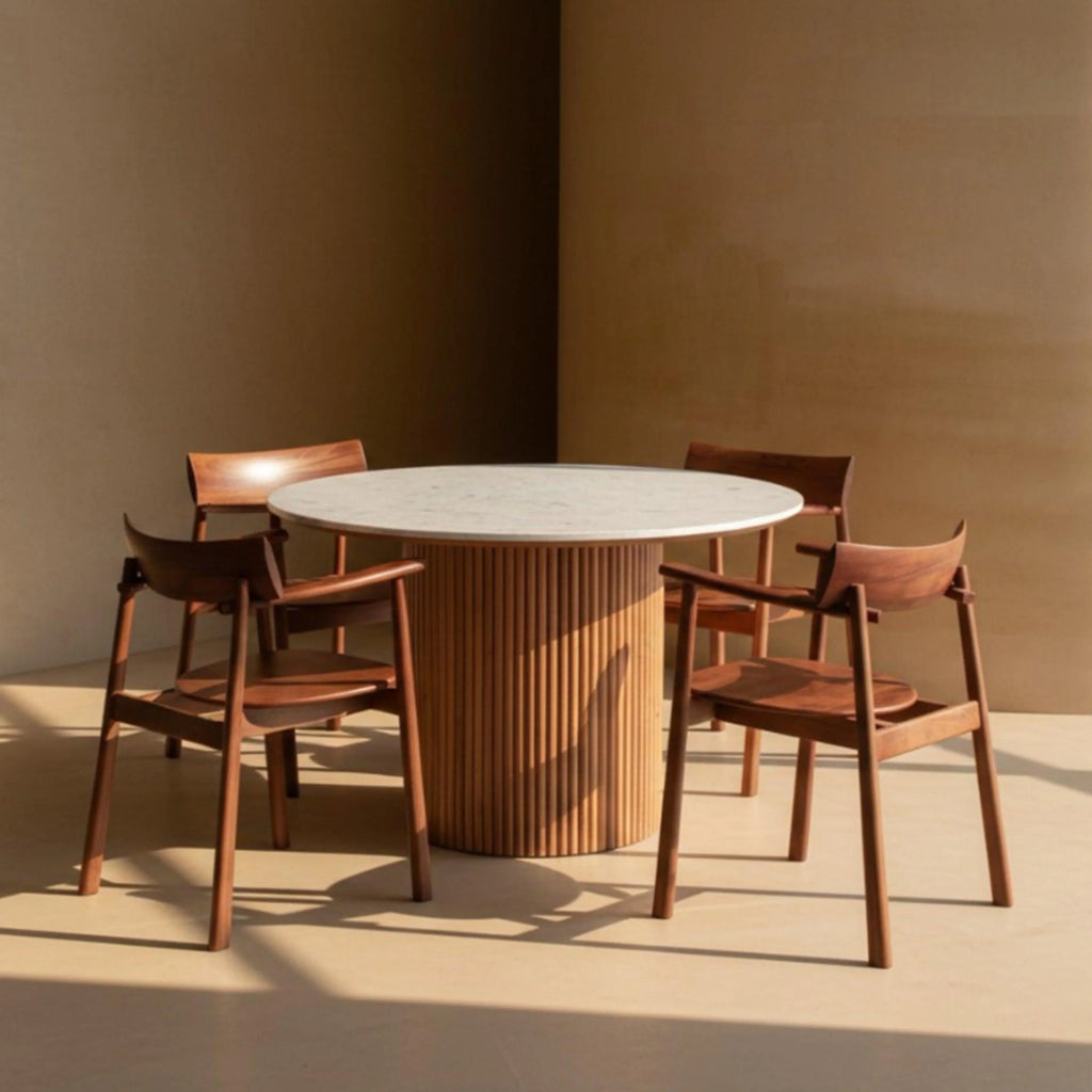 Amber Marble Dining Set – Marwar Handicraft