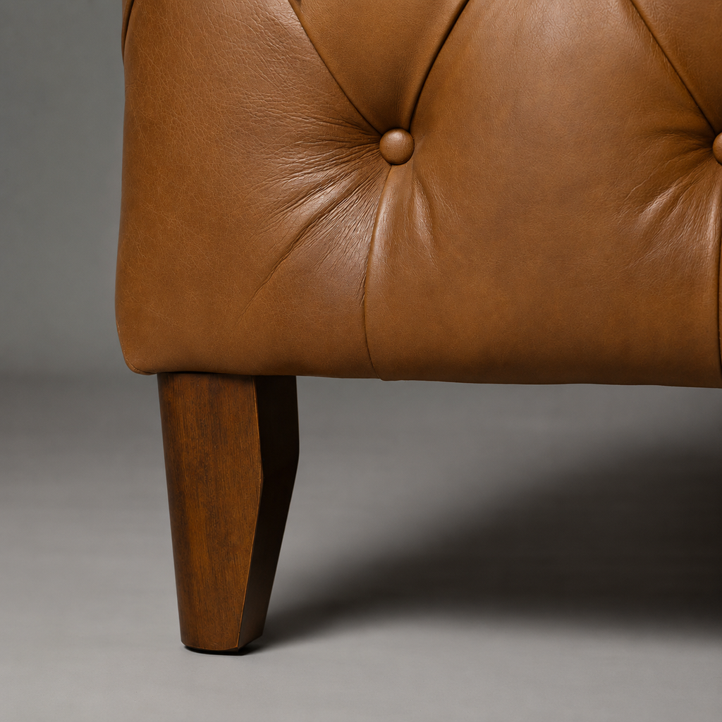 Monteluce Chester Sofa – Saddle Brown (Three Seater) – Marwar Handicraft, view 6 of 6