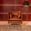 Ravello Noble Sofa – Cognac Brown (Single Seater) – Marwar Handicraft, view 1 of 2