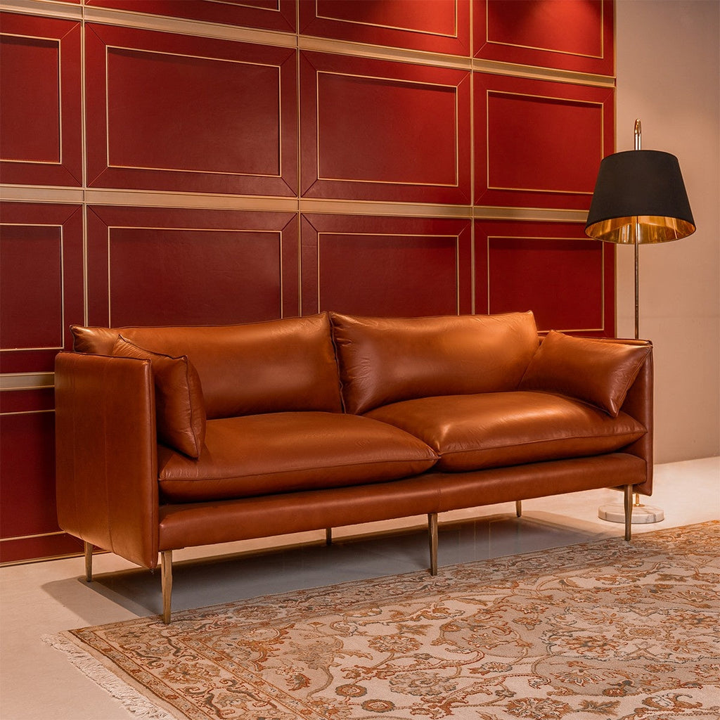 Ravello Noble Sofa - Three Seater Cognac, view 2
