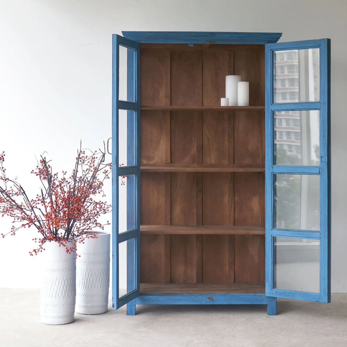 Arav Cupboard Cobalt Blue – Marwar Handicraft, view 3 of 4