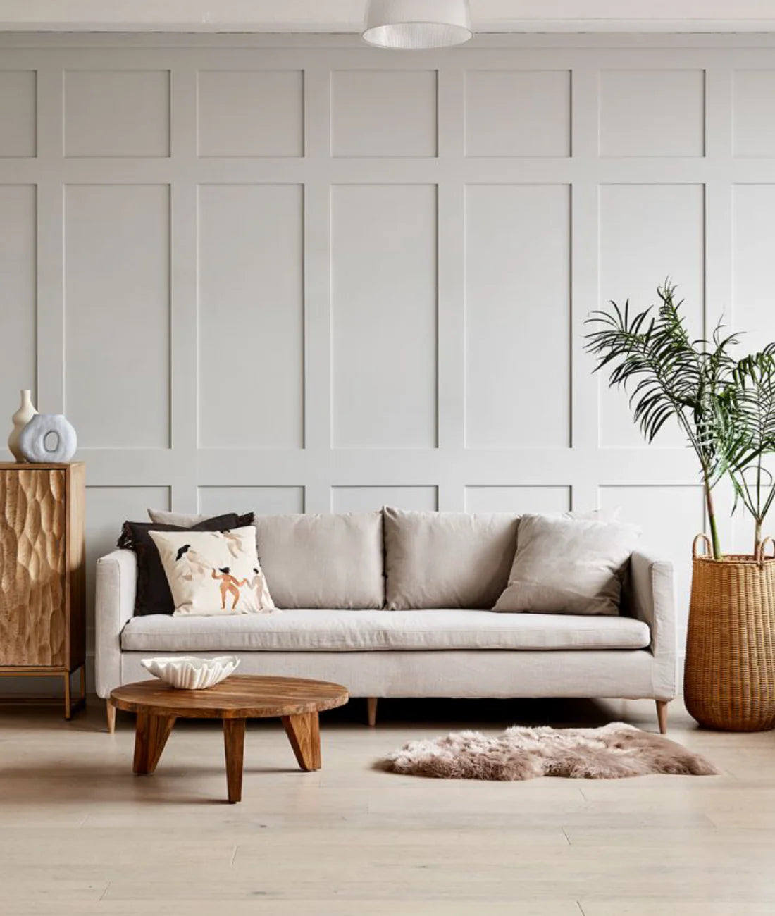 Lewis Linen Sofa – Light Beige