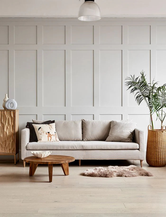 Lewis Linen Sofa – Light Beige