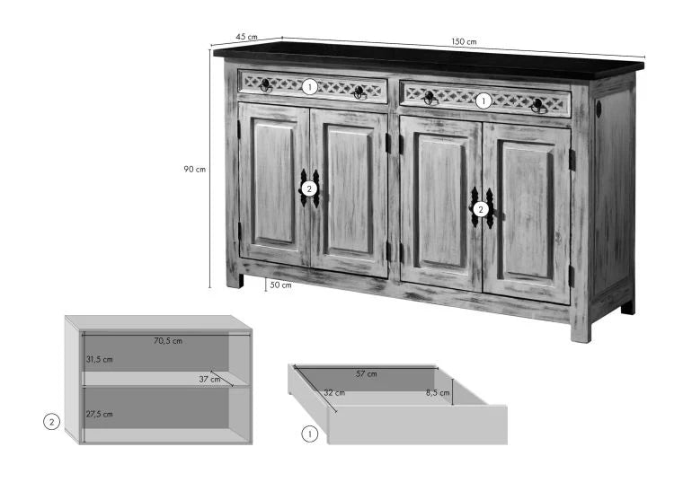 Havelle White Sideboard