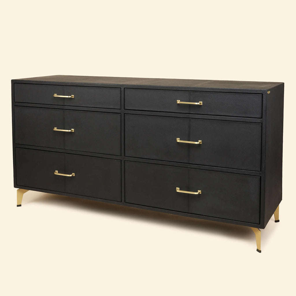 Linden Drawers – Black Leather Finish – Marwar Handicraft, view 4 of 5