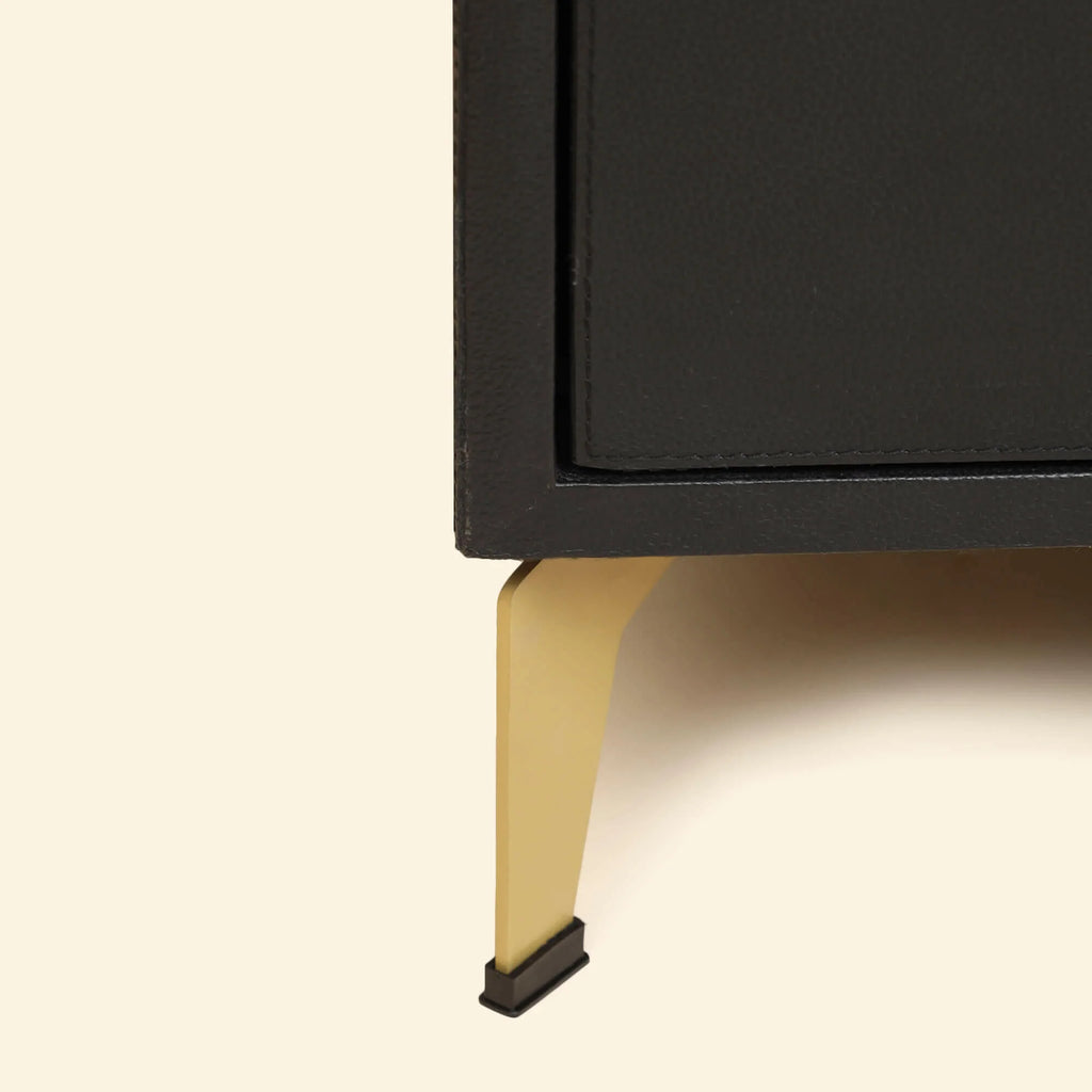 Linden Drawers – Black Leather Finish – Marwar Handicraft, view 5 of 5