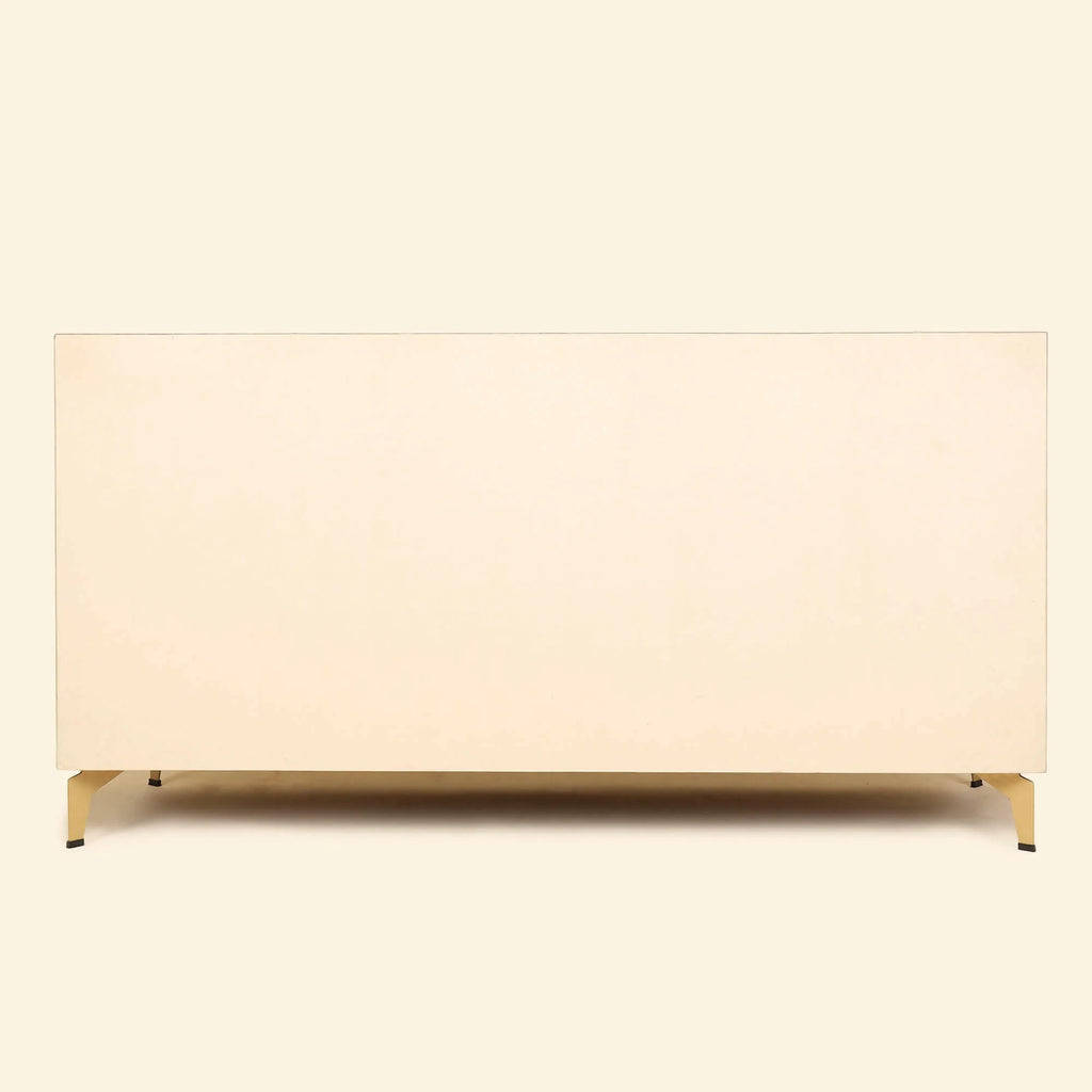 Linden Drawers – Taupe Leather Finish – Marwar Handicraft, view 3 of 5