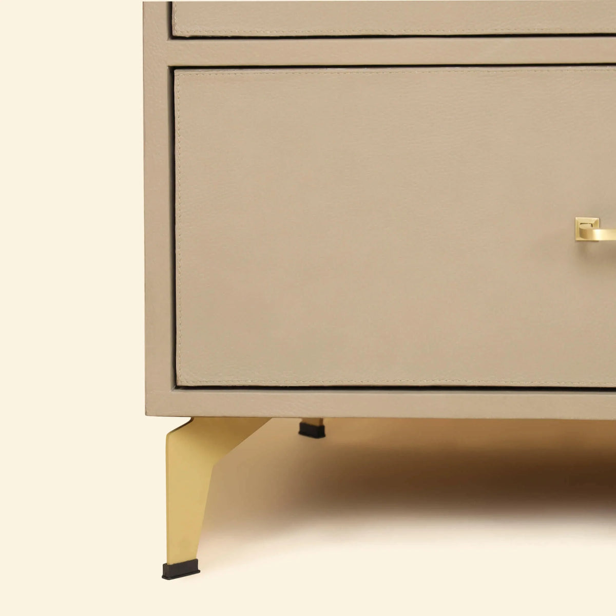 Linden Drawers – Taupe Leather Finish – Marwar Handicraft, view 5 of 5
