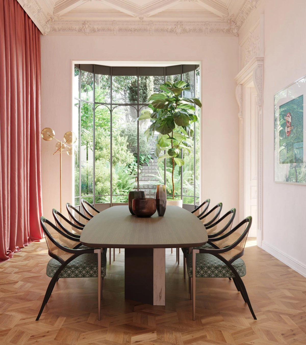 Onyx Cane Dining Chair
