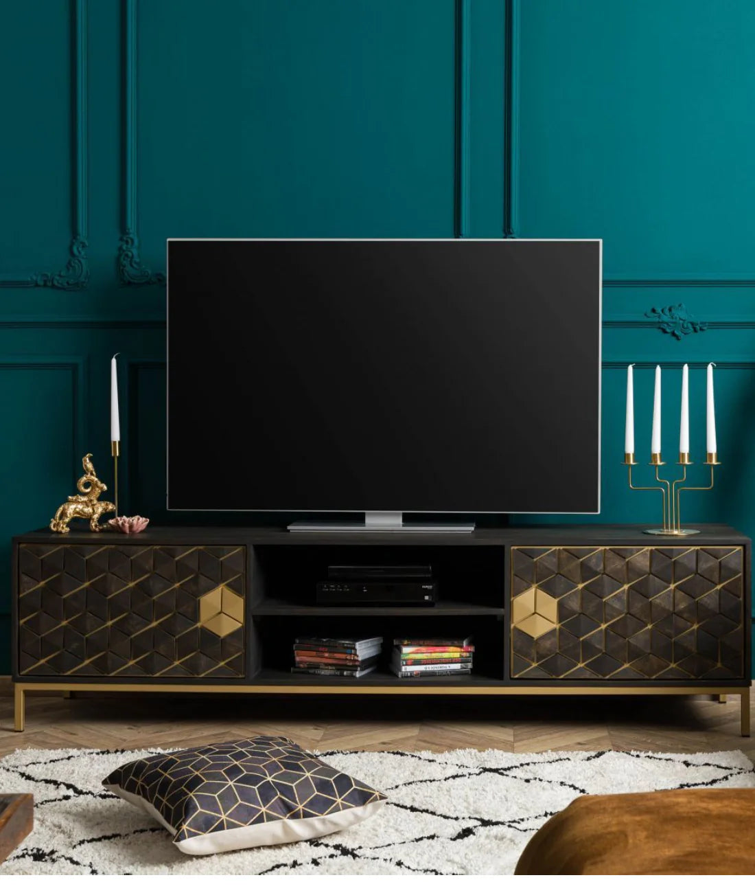Black Cobra Checks TV Cabinet – Marwar Handicraft