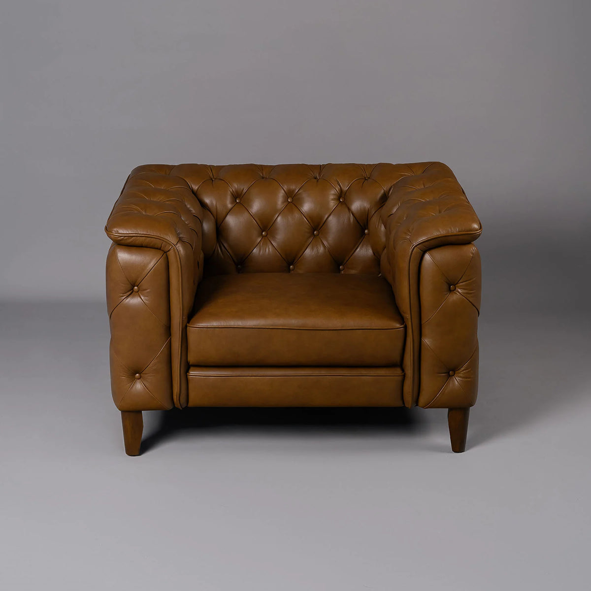 Monteluce Chester Sofa – Saddle Brown (Single Seater) – Marwar Handicraft, view 4 of 6