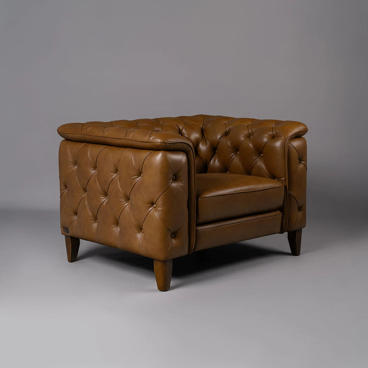 Monteluce Chester Sofa – Saddle Brown (Single Seater) – Marwar Handicraft, view 2 of 6