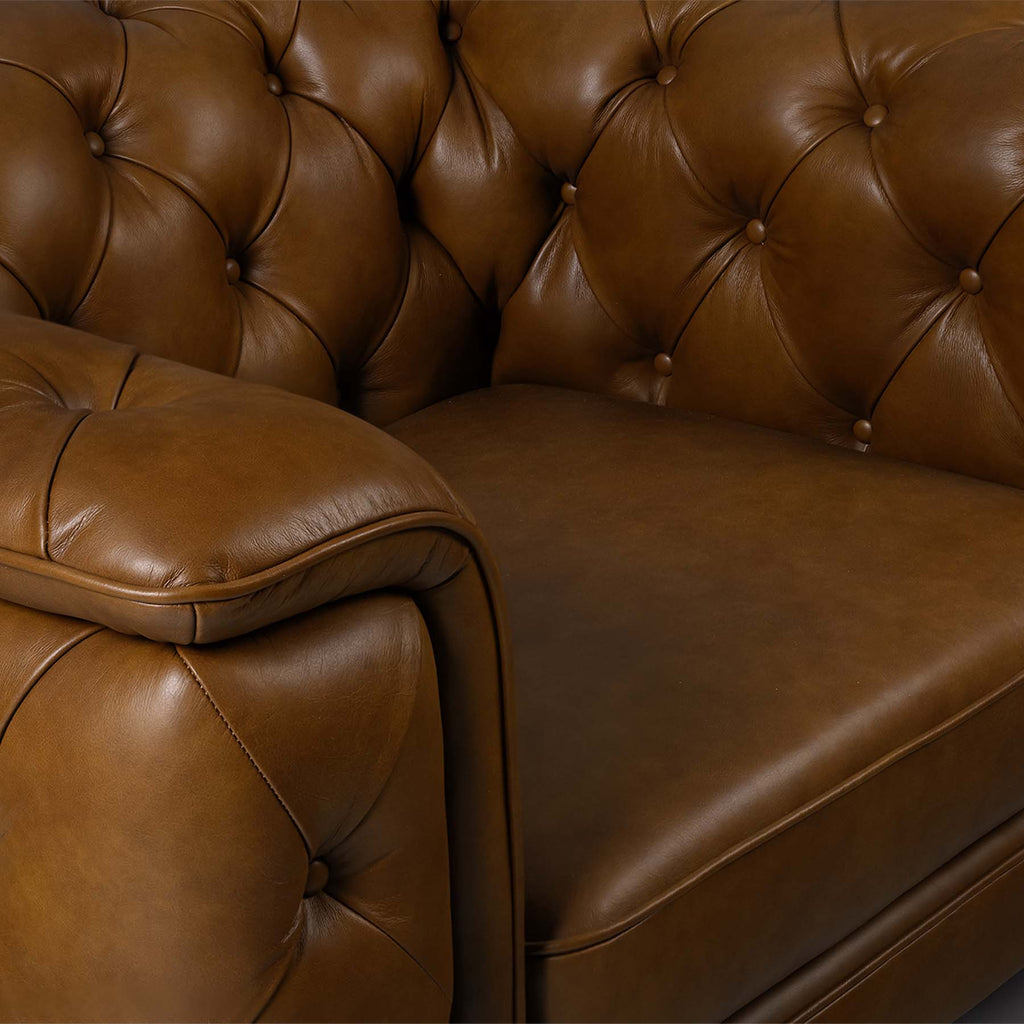 Monteluce Chester Sofa – Saddle Brown (Single Seater) – Marwar Handicraft, view 5 of 6