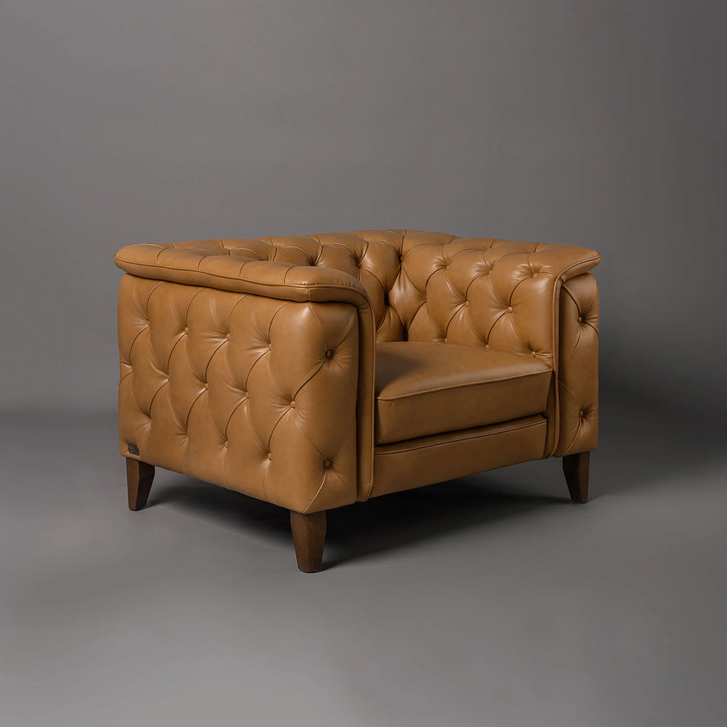 Monteluce Chester Sofa – Tan (Single Seater) – Marwar Handicraft, view 2 of 6