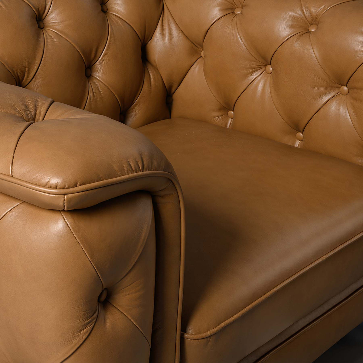 Monteluce Chester Sofa – Tan (Single Seater) – Marwar Handicraft, view 5 of 6