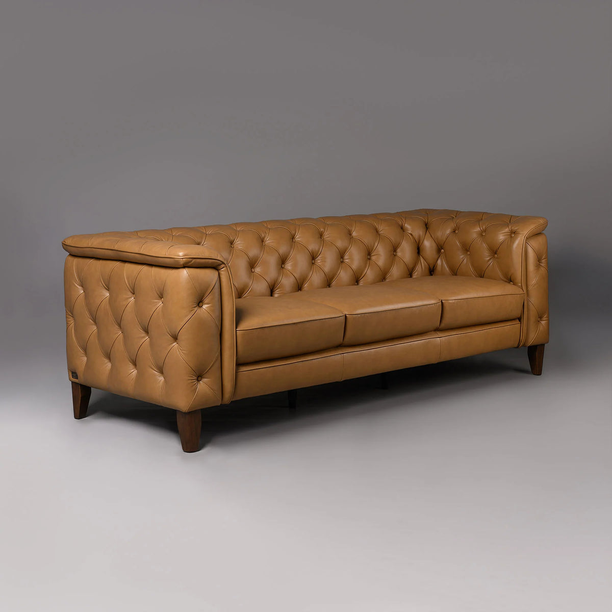 Monteluce Chester Sofa – Tan (Three Seater) – Marwar Handicraft, view 3 of 7