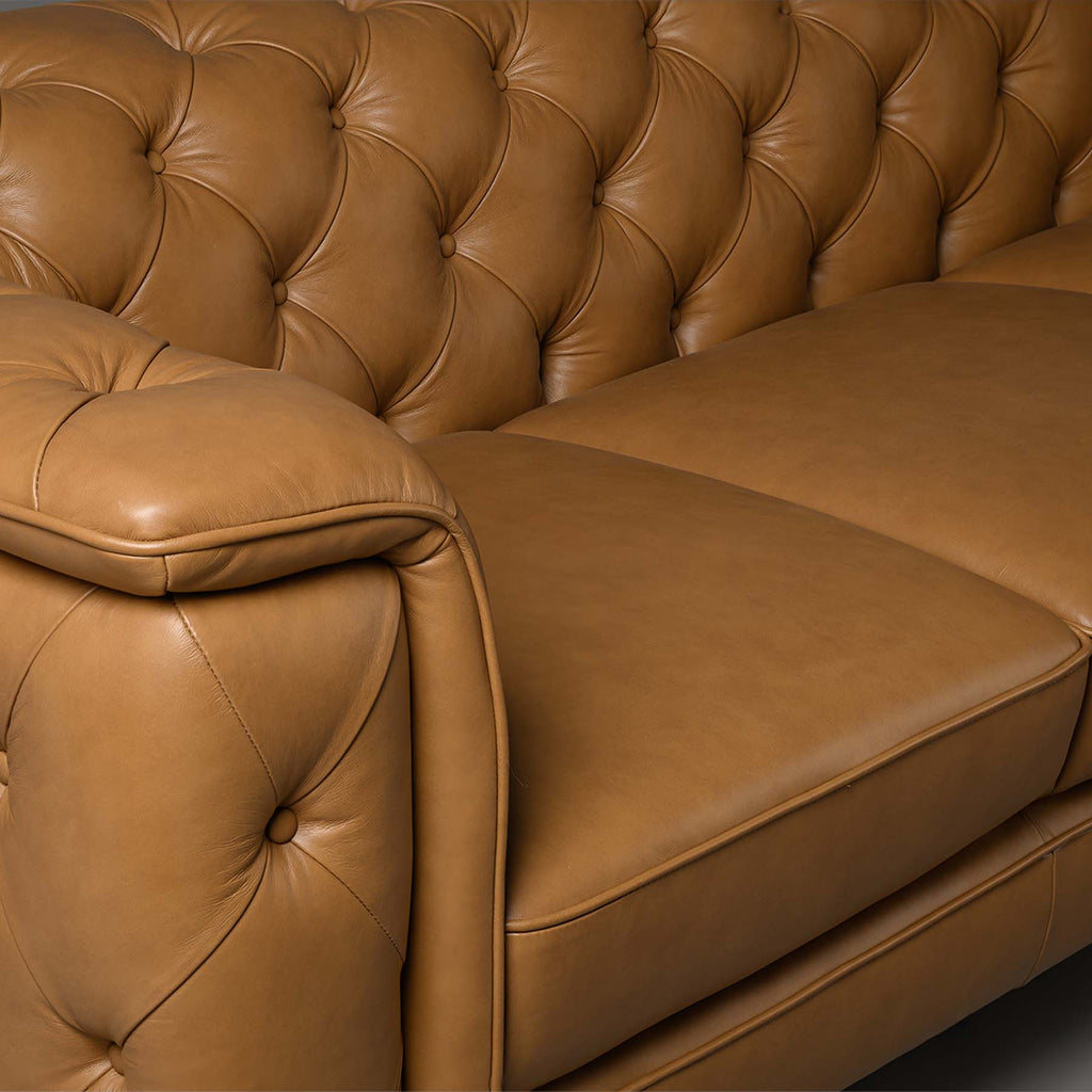 Monteluce Chester Sofa – Tan (Three Seater) – Marwar Handicraft, view 6 of 7