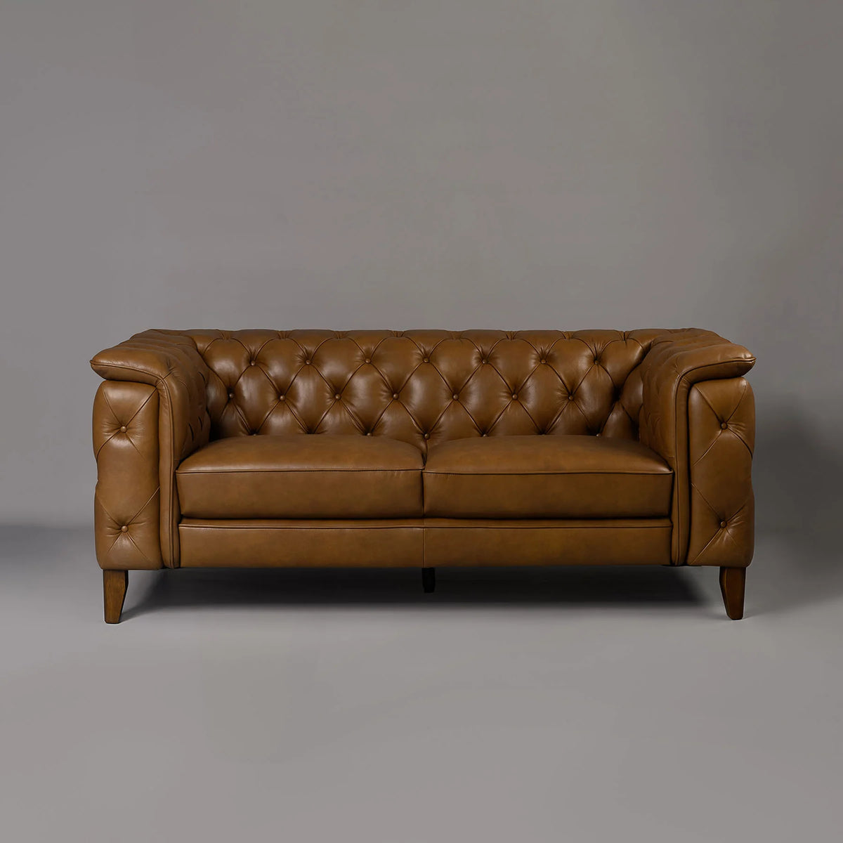 Monteluce Chester Sofa – Saddle Brown (Two Seater) – Marwar Handicraft, view 1 of 6