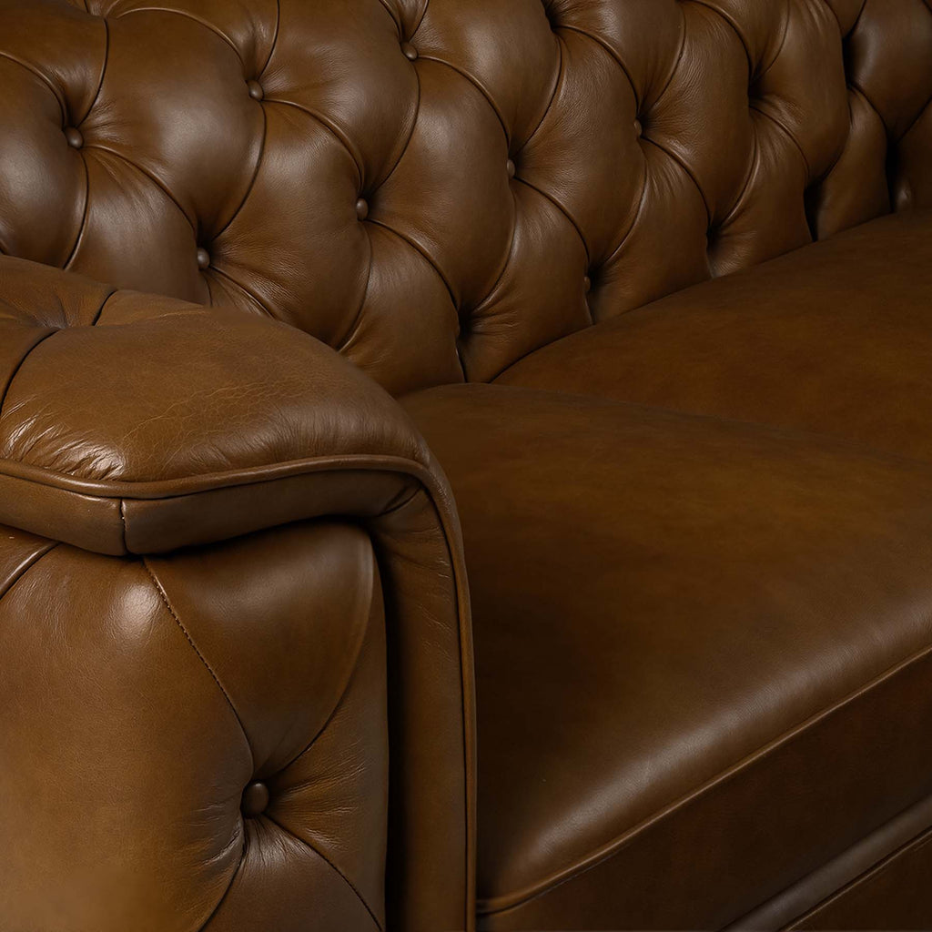 Monteluce Chester Sofa – Saddle Brown (Two Seater) – Marwar Handicraft, view 5 of 6