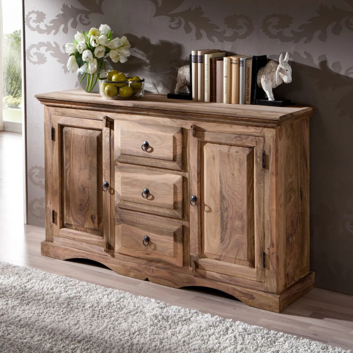 Zarel Teak Wood Sideboard