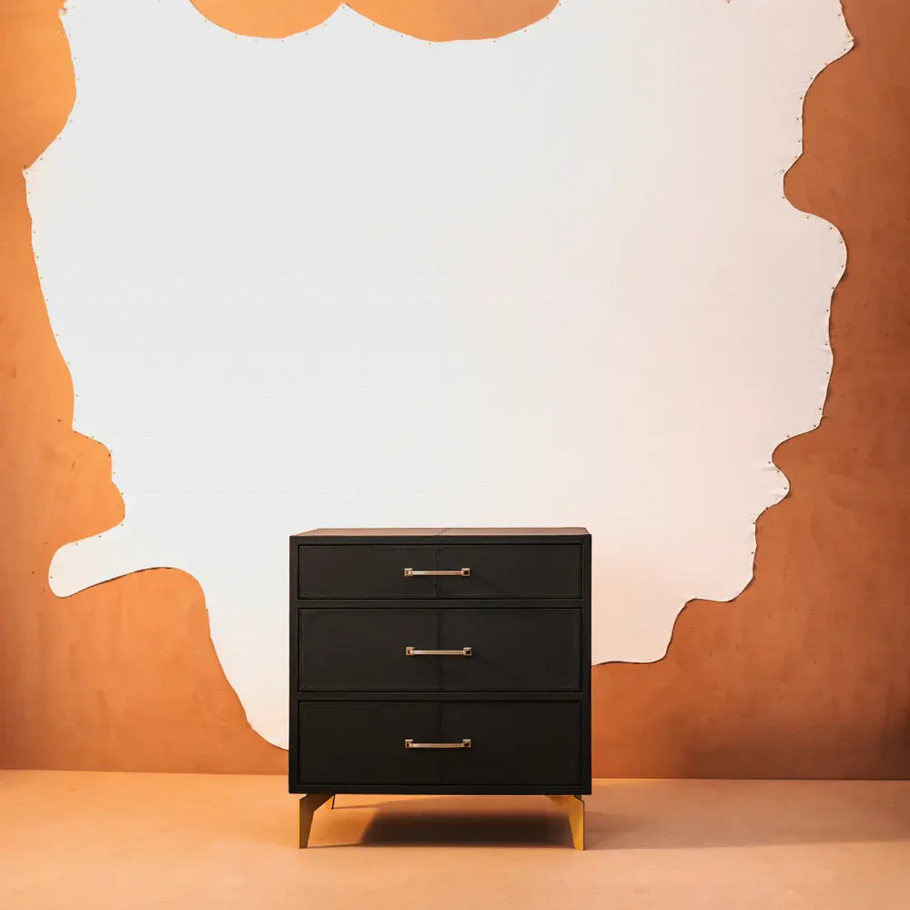 Riva Midnight Black 3 Drawer Chest – Marwar Handicraft