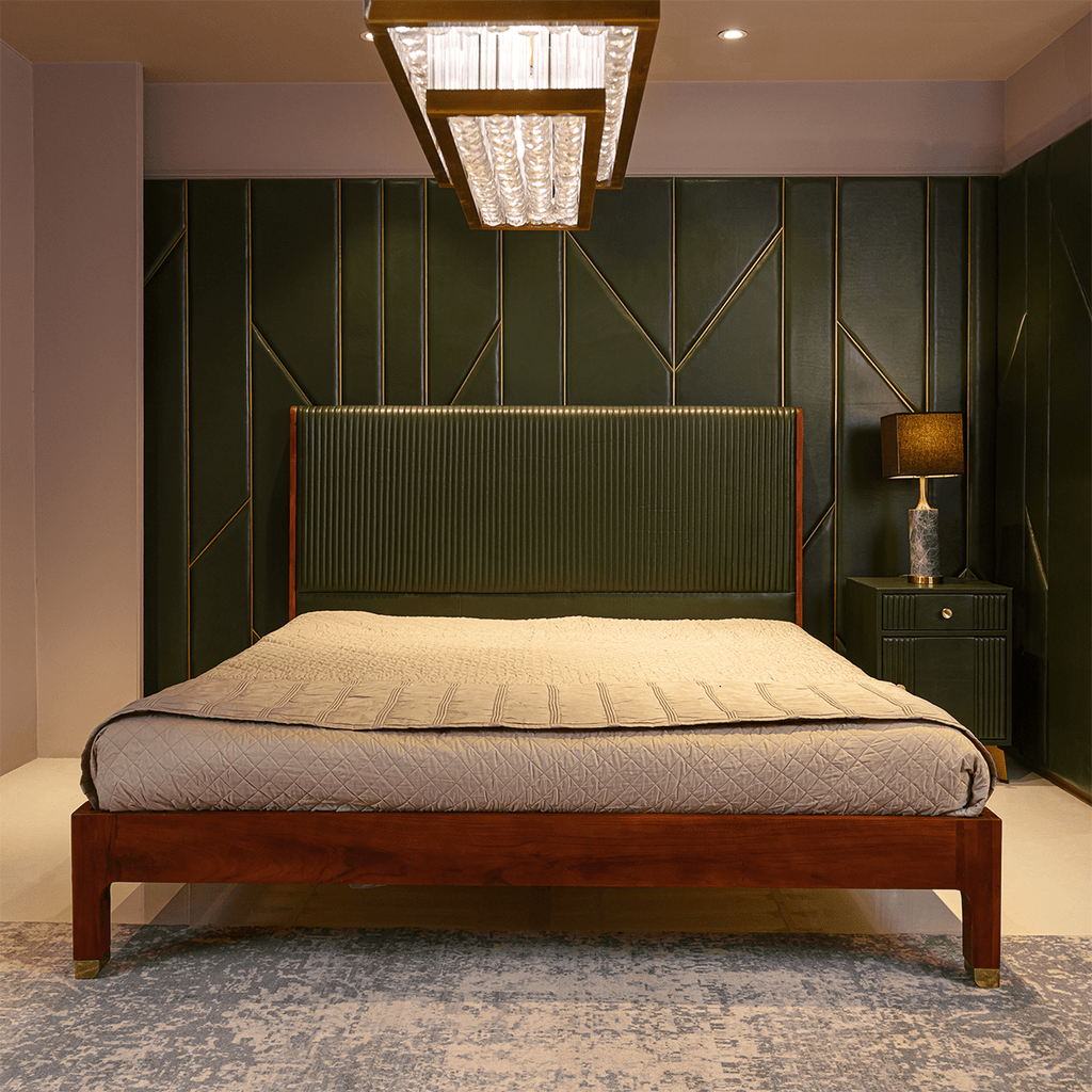 Shilp Frame King Bed Emerald Green – Marwar Handicraft, view 3 of 3