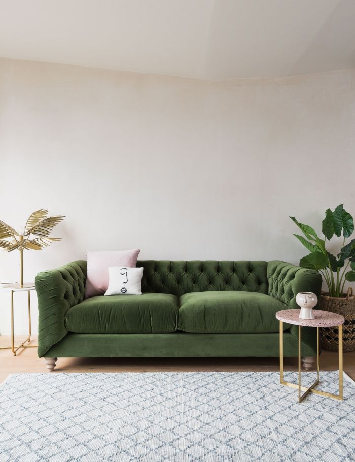 Harrow Three Seater Sofa – Moss Green