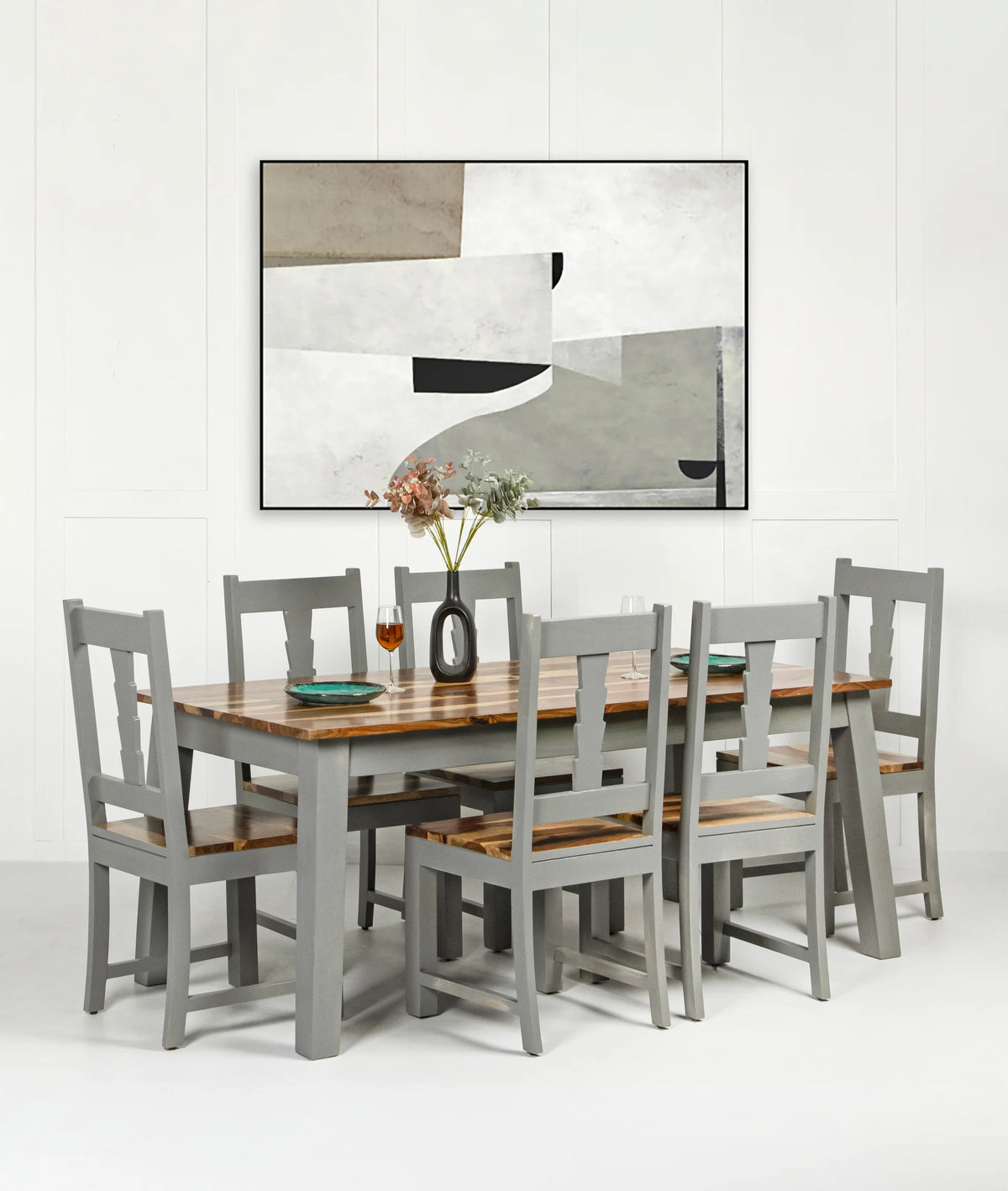 Classic Grey Dining Table – Marwar Handicraft